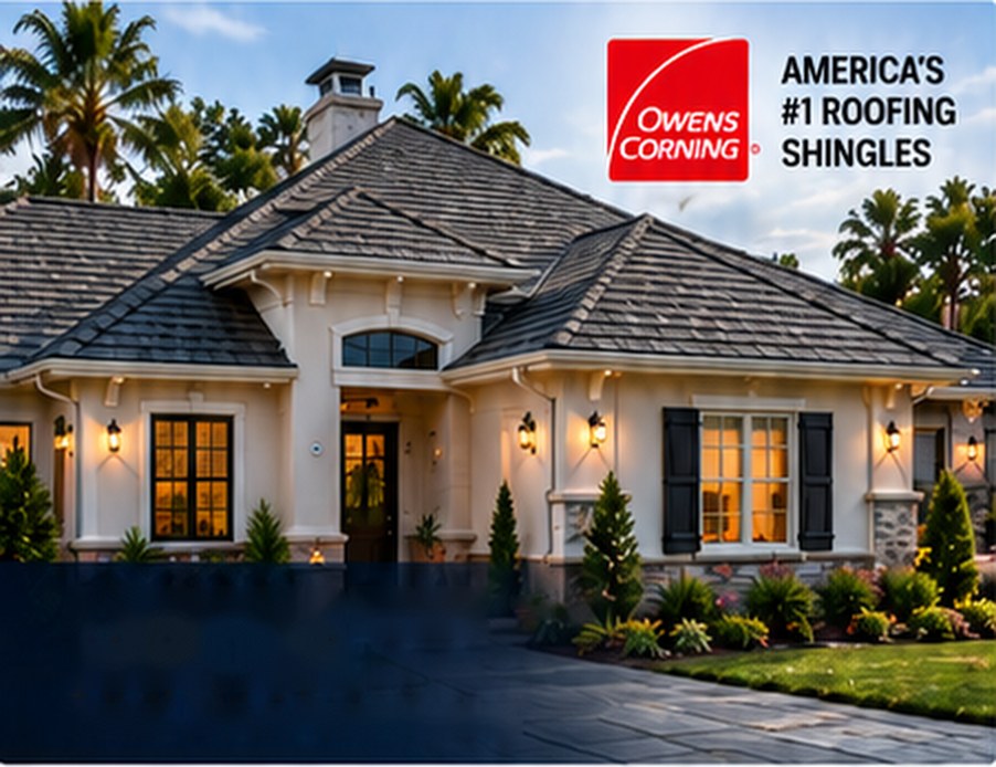 Home with a new Owens Corning shingle roof &mdash; Free Roof Program Porter Ranch