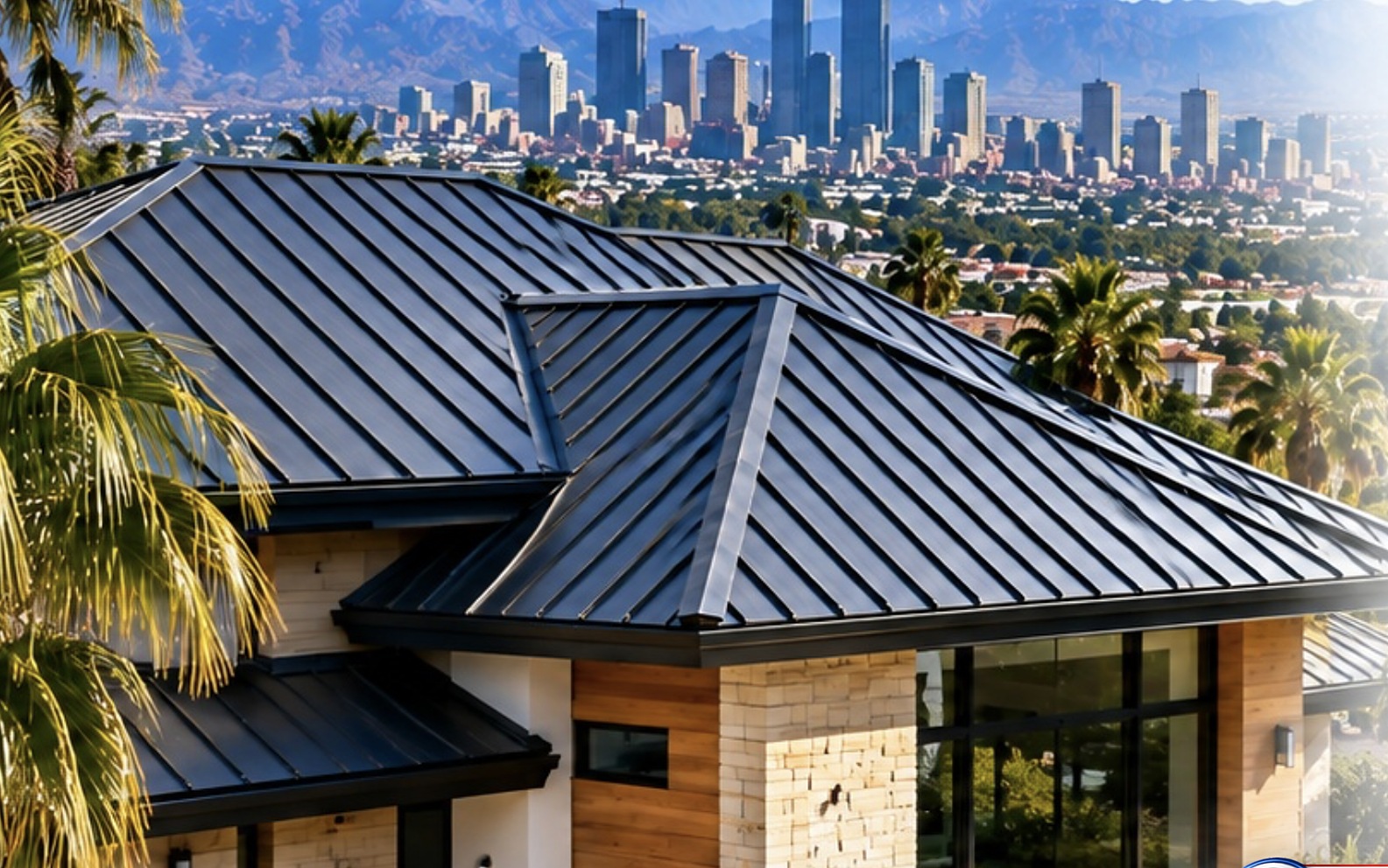 Standing seam metal roof on a Montebello home &mdash; Metal Roofing Montebello