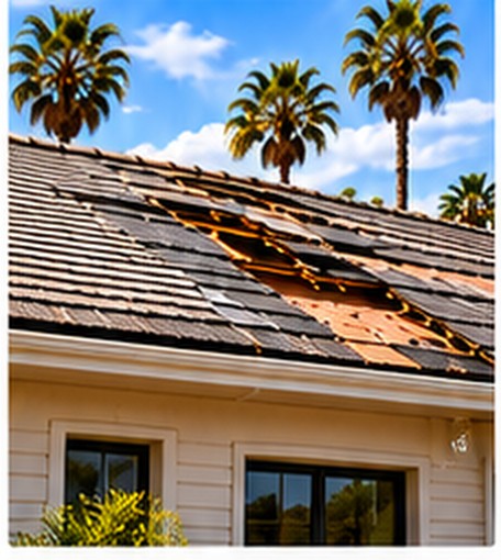 Storm-damaged shingles on a Palmdale roof &mdash; roof repair Palmdale