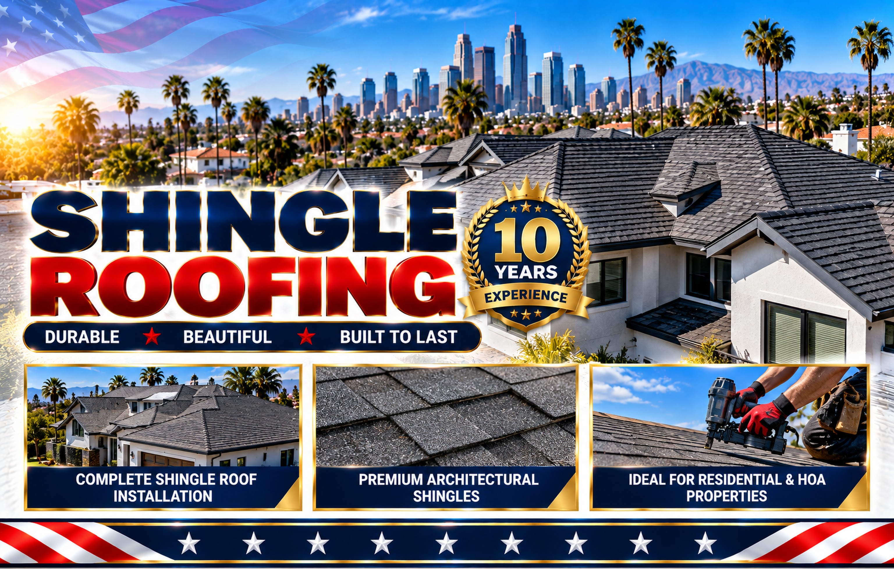 Shingle roof above the Carson skyline at sunrise &mdash; Shingle Roofing Carson