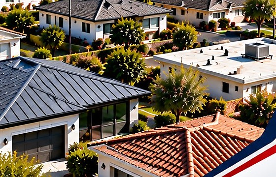 Tile roof edge detail on a Los Angeles home at sunset &mdash; Tile Roofing Los Angeles